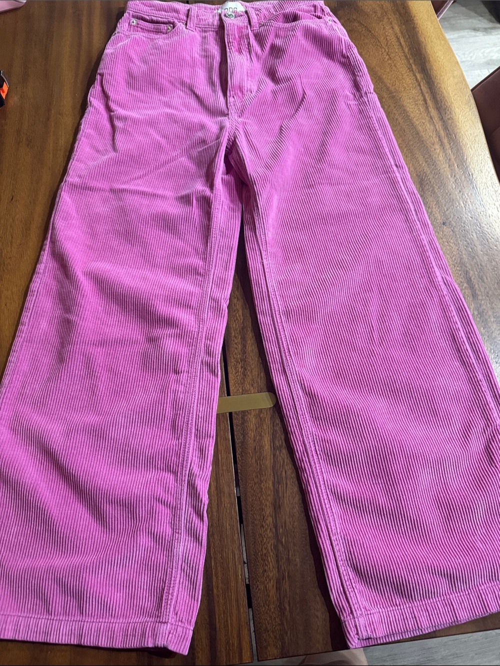 Women’s Pink Corduroy Wide-Leg Pants